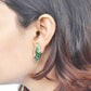 18K Gold Green Tourmaline Baguette Diamond Sword Earrings - Vaibhav Dhadda Jewelry