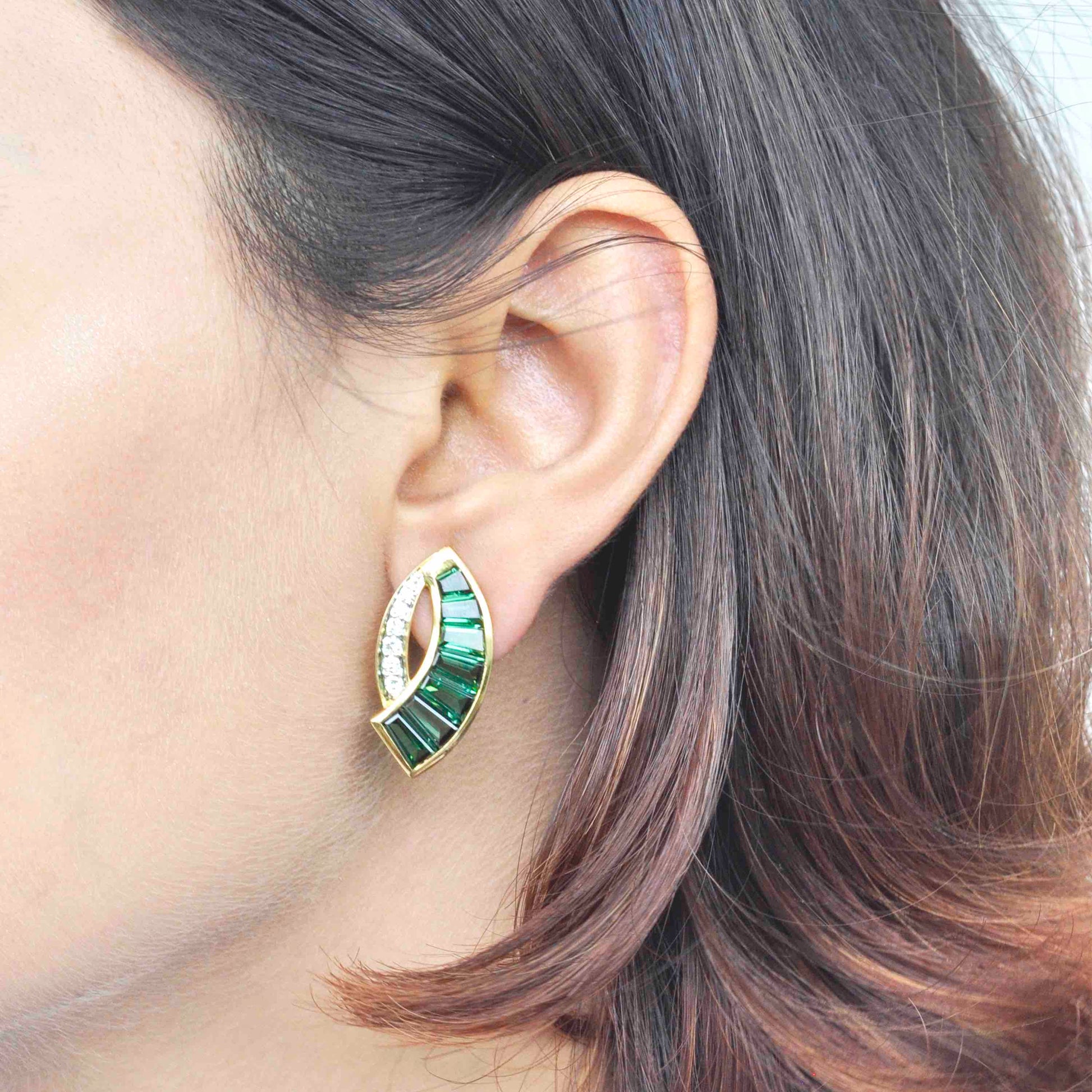 green tournmaline earrings