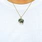Hand-Carved Nephrite Jade Elephant Diamond Pendant