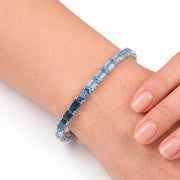 Blue Topaz Octagon Tennis Bracelet