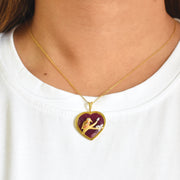Reversible Ruby Heart Bird Pendant