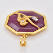 Reversible Ruby Octagon Single Bird Pendant