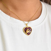 Reversible Ruby Heart Bird Pendant