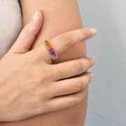 Rainbow Eternity Band Ring