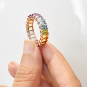 Rainbow Eternity Band Ring