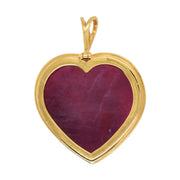 Reversible Ruby Heart Bird Pendant