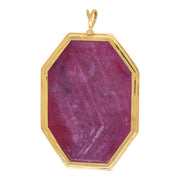 Reversible Ruby Octagon Bird Pendant
