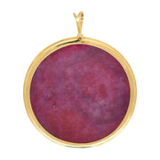 Reversible Ruby Round Bird Pendant