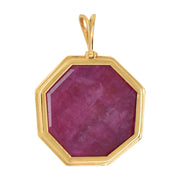 Reversible Ruby Octagon Single Bird Pendant
