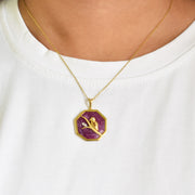 Reversible Ruby Octagon Single Bird Pendant