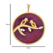 Reversible Ruby Round Bird Pendant