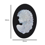 Hand-Carved Australian Opal Lady Cameo on Black Onyx Gemstone
