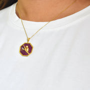 Reversible Ruby Octagon Single Bird Pendant