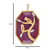 Reversible Ruby Octagon Bird Pendant