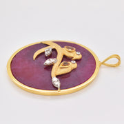 Reversible Ruby Round Bird Pendant