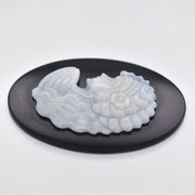 Hand-Carved Australian Opal Lady Cameo on Black Onyx Gemstone