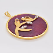 Reversible Ruby Round Bird Pendant