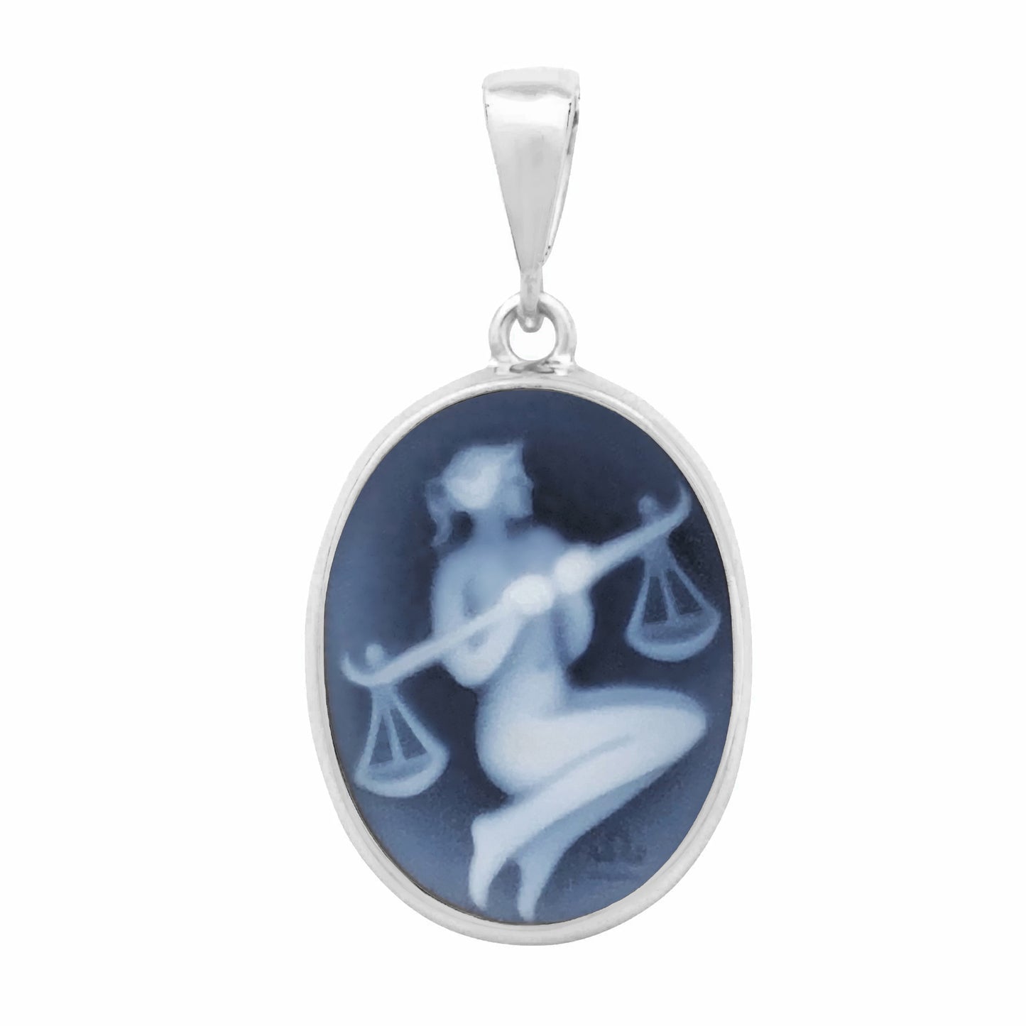 Libra Cameo Carving Zodiac Pendant