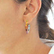 Rainbow Octagon Hoop Earrings