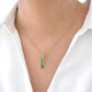 Pendentif barre baguette en tsavorite en or 18 carats