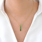 Pendentif barre baguette en tsavorite en or 18 carats