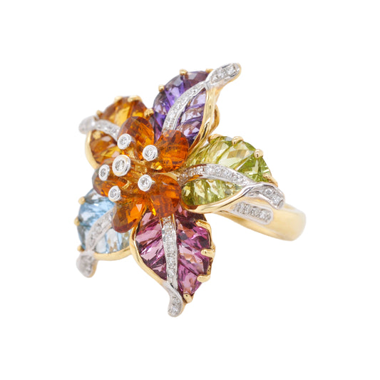 Multicolor Flower Ring
