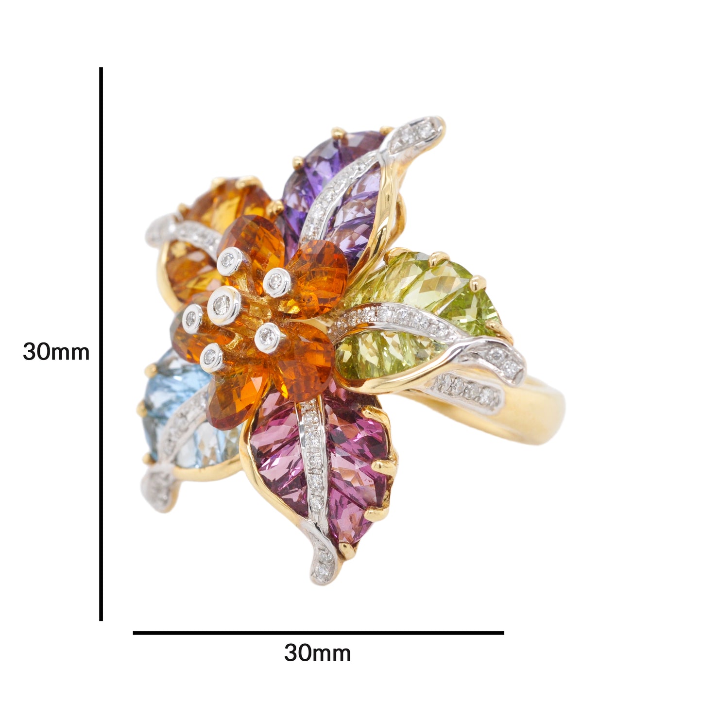 Multicolor Flower Ring