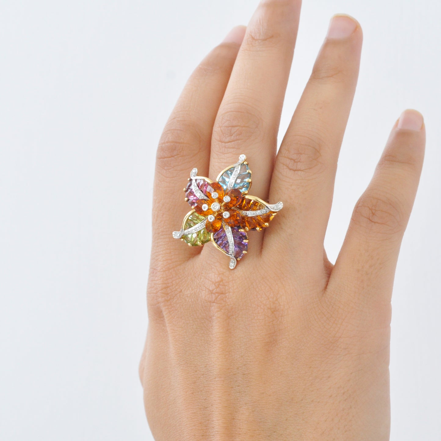 Multicolor Flower Ring