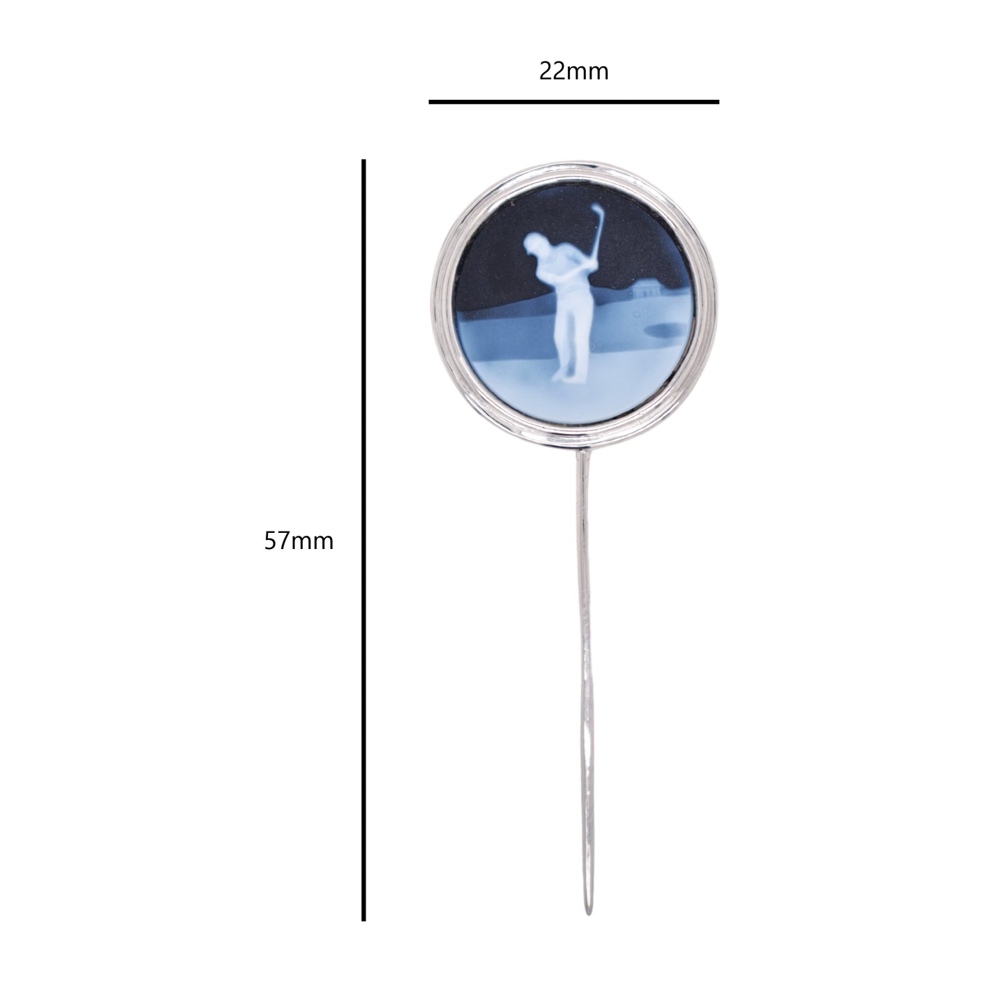 Cameo Golfer Lapel Pin