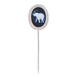 Cameo Elephant Lapel Pin