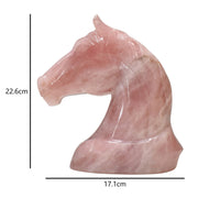 5.25 Kg Rose Quartz Horse Hand-Carved Sculpture Figurine