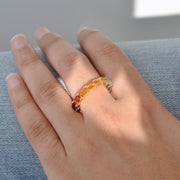 Rainbow Multi Gemstone Eternity Band Ring