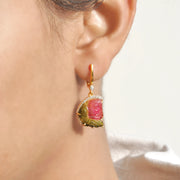 Hand-Carved Watermelon Tourmaline Earrings
