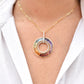 Rainbow Baguette Circle Pendant