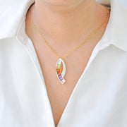 Sickle Rainbow Pendant Brooch