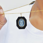 14K Gold Gemini Pendant with A Stylized Twins Symbol