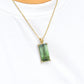 Hand-Carved Eiffel Tower Green Tourmaline Pendant