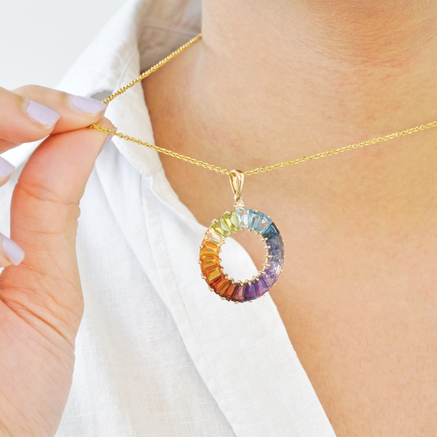 Circle Prong Pendant