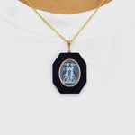 Unique Gemini Talisman Pendant with Natural Onyx Gemstone.