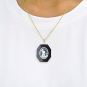 Detailed Aquarius Zodiac Sculpted from Onyx Gemstone.