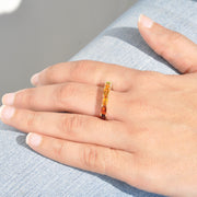 Rainbow Multi Gemstone Eternity Band Ring