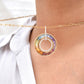 Rainbow Baguette Circle Pendant