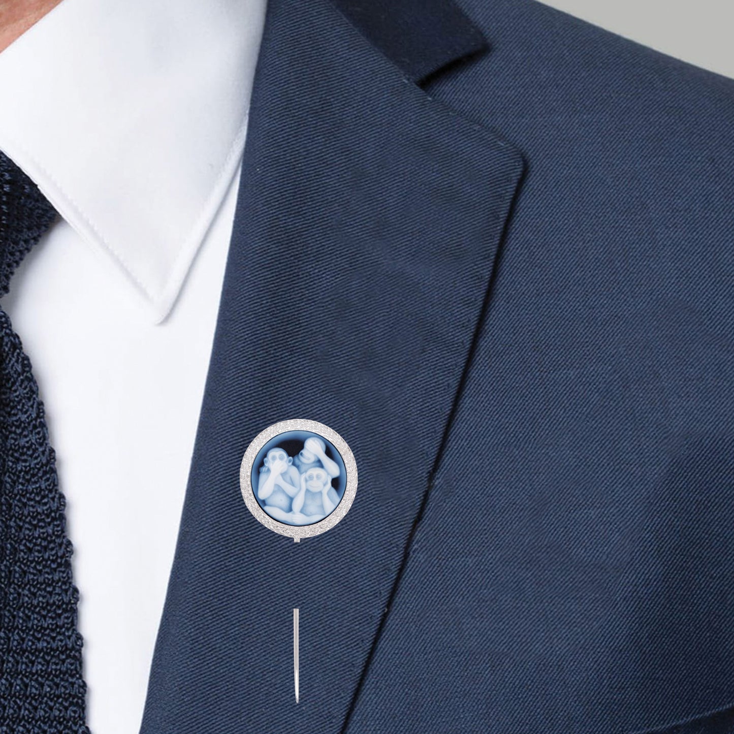 Cameo Monkey lapel pin