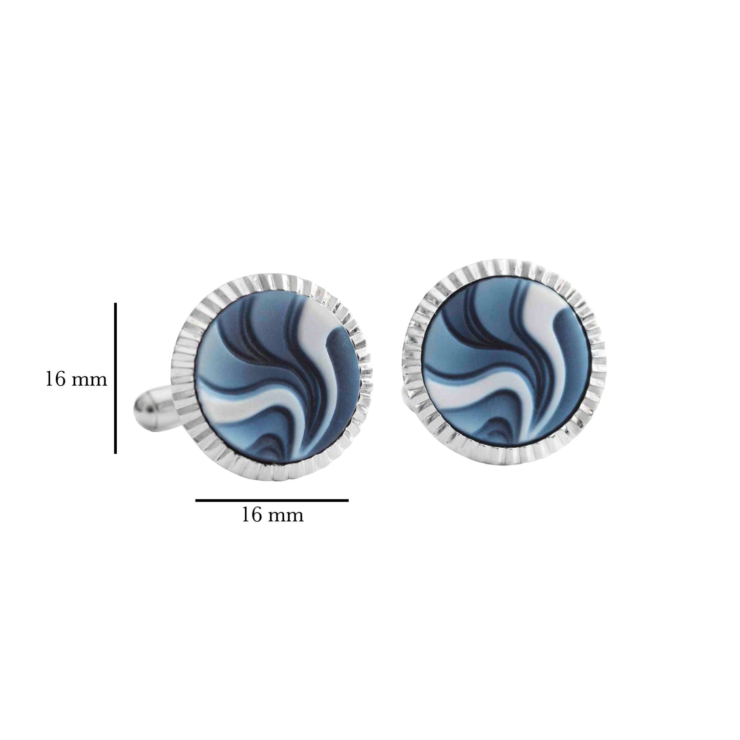 Art Deco Wave Design Cameo Cufflinks