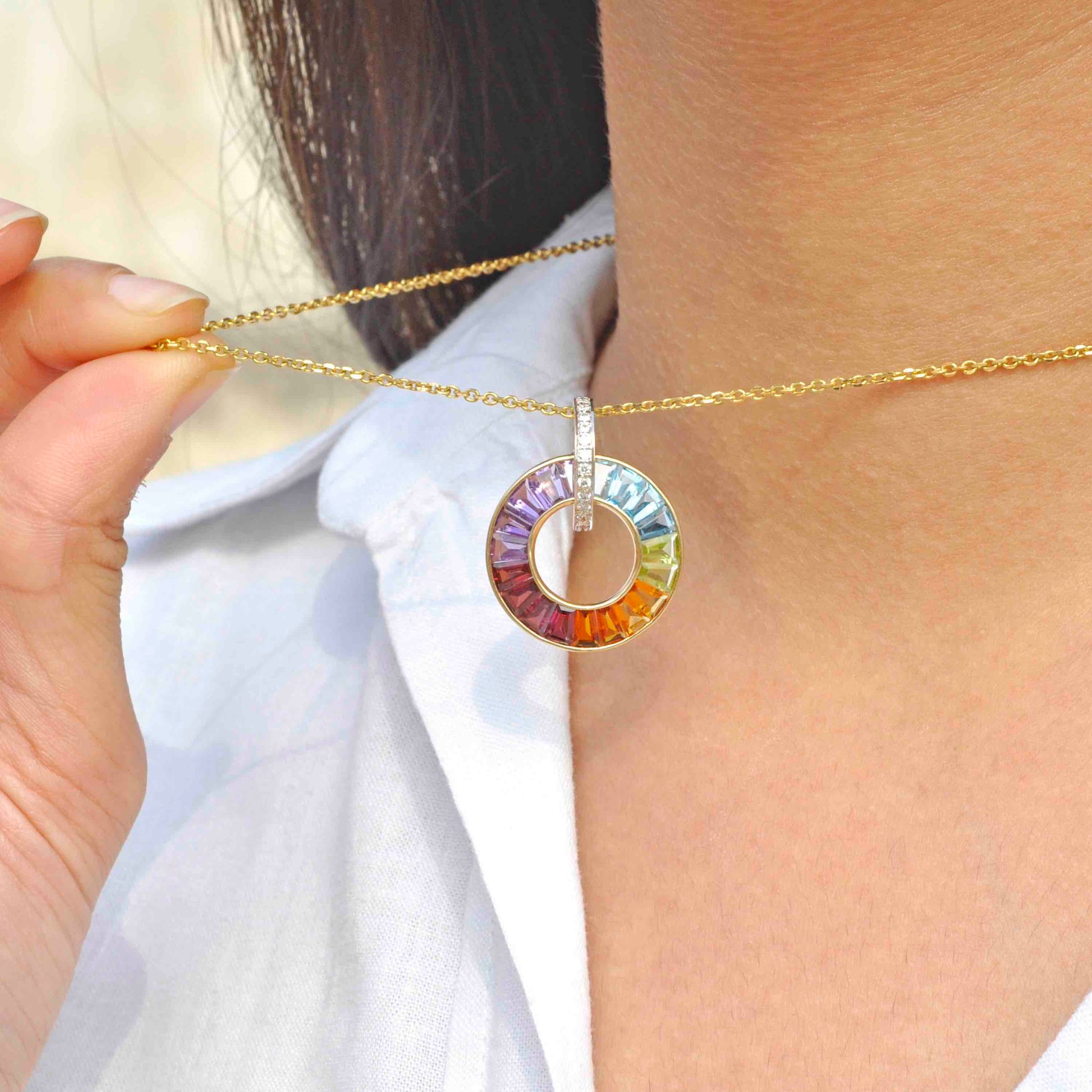 rainbow pendant necklace