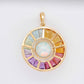 Circle Rainbow Opal Reversible Pendant
