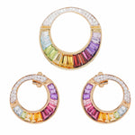 18K Gold Rainbow Gemstones Diamond Cleopatra Set - Vaibhav Dhadda Jewelry