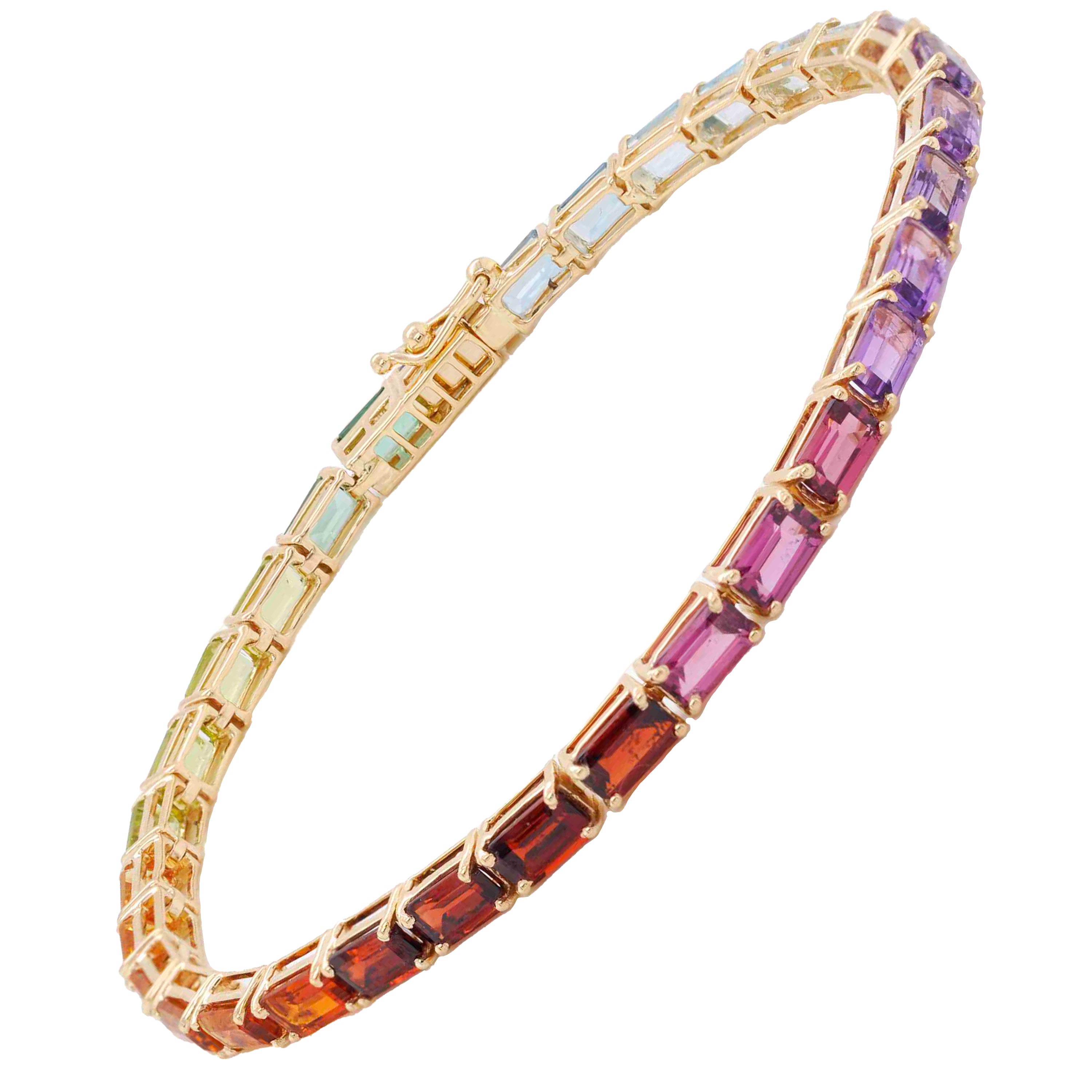 Round Brilliant Rainbow Sapphire Tennis Bracelet – Bespoke Fine Jewelry Ltd