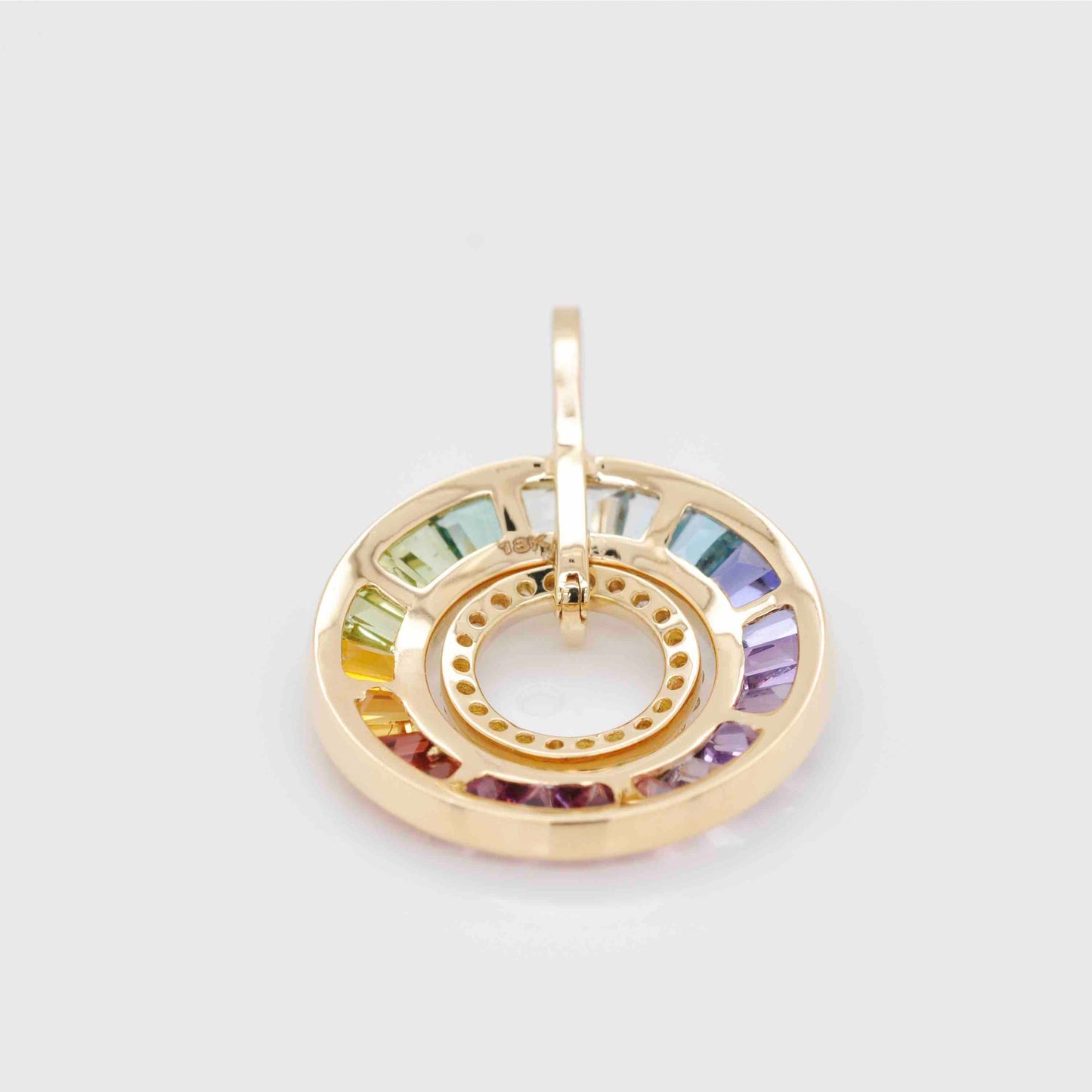 multicolor rainbow diamond pendant gold 
