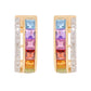 18K Gold Rainbow Gemstones Channel-set Diamond Hoop Earrings